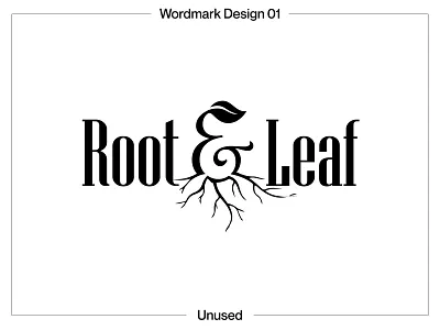 Root & Leaf Wordmark Logo Design / For Sale! ampersind branding eco farm farmer icon illustration leaf leafs logo logos logotype natural nature plant root roots tree typography wordmark