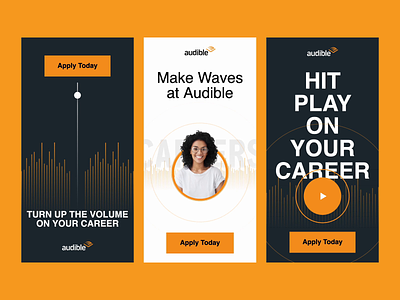 Audible Careers - Ads ads animation banner ads google ads hiring html5 motion recruiting social ads social media