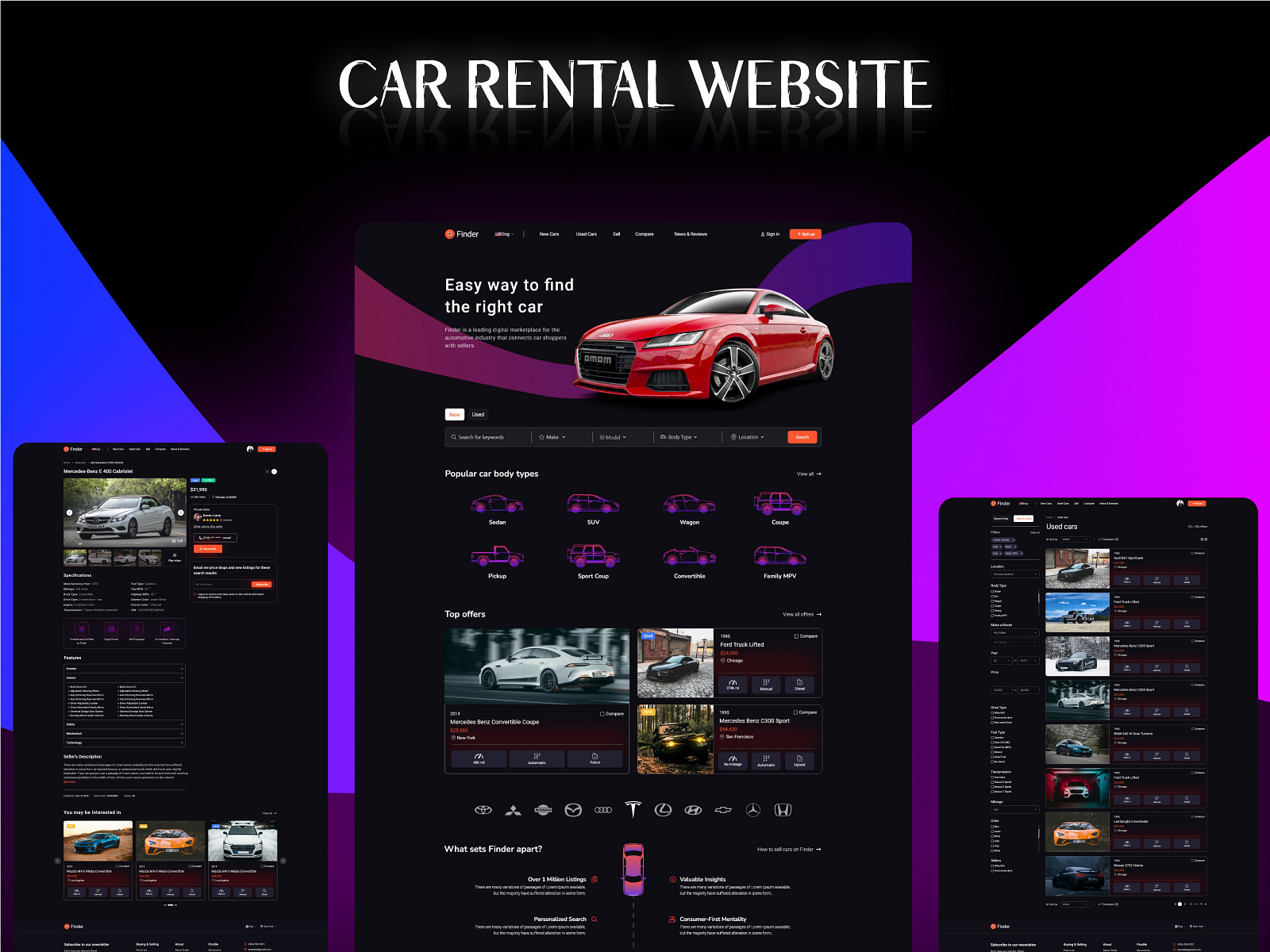 Car Rental Landing Page Design by Omar Faruk on Dribbble