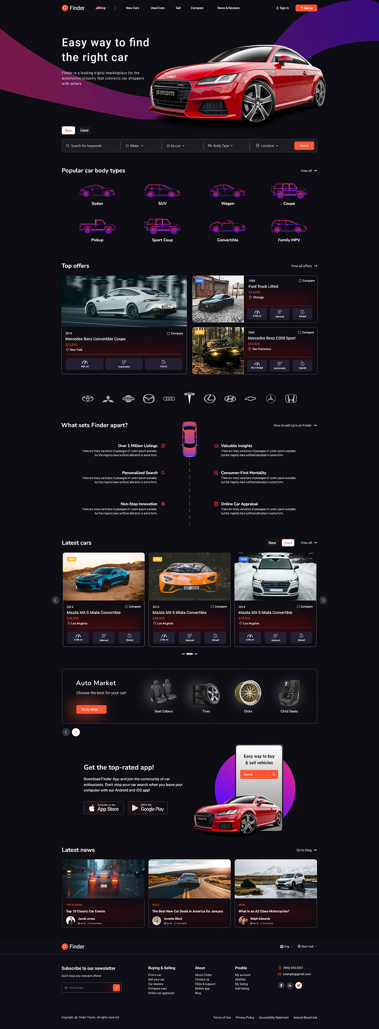 Car Rental Landing Page Design by Omar Faruk on Dribbble