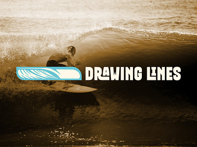 Drawing Lines Logo beach design drawing lines hand drawn hand drawn logo illustration retro retro logo retro surf logo retro surfboard logo retro wave logo summer surf surf logo surfboard tropical wave logo