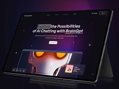 BrainGPT – AI Chat App UI/UX Design aichatapp artificialintelligence designportfolio uiuxdesign webappdesign
