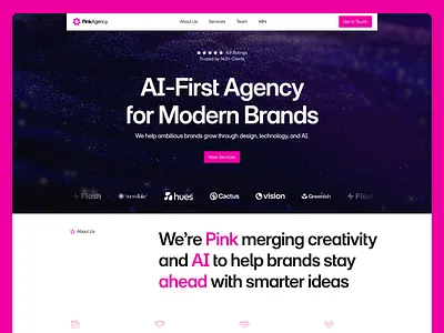 Pink — Free Digital Agency Template clean design framer free interface layout marketing minimal modern nocode portfolio responsive services startup studio template ui ux webdesign website