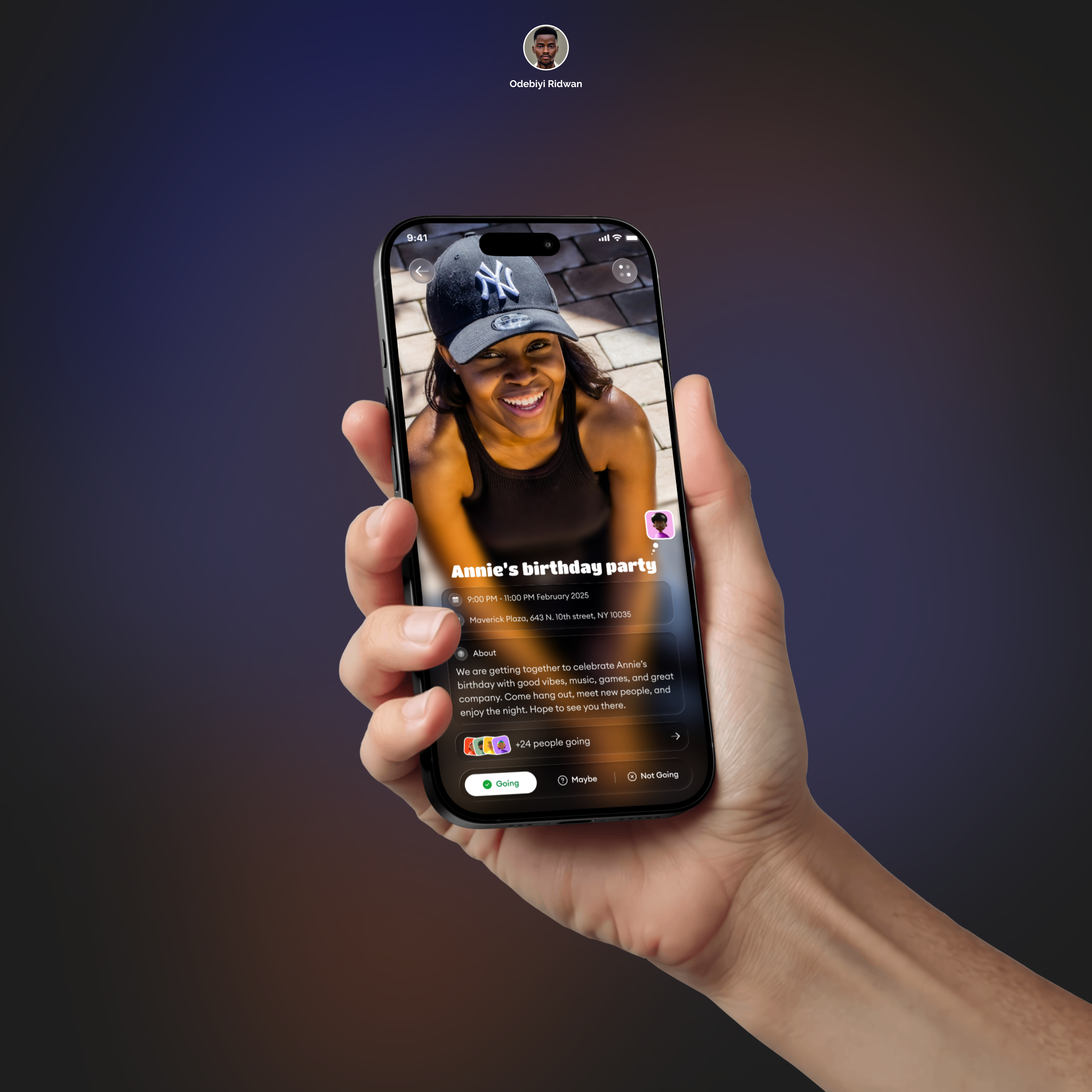 Event Details Page app birthday design event ui ux