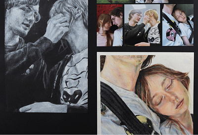 The Human Gesture OBSERVATIONAL STUDIES contrast drawings exploring human ideas interaction love mixed media people people groups realism sketches