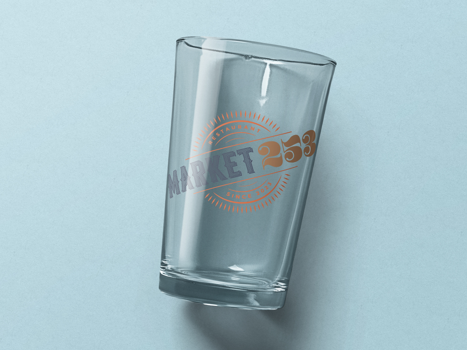 Branding Collateral | Market 253 brand branddesign branding business collateral logo logodesign menu menudesign mockup napkin pintglass