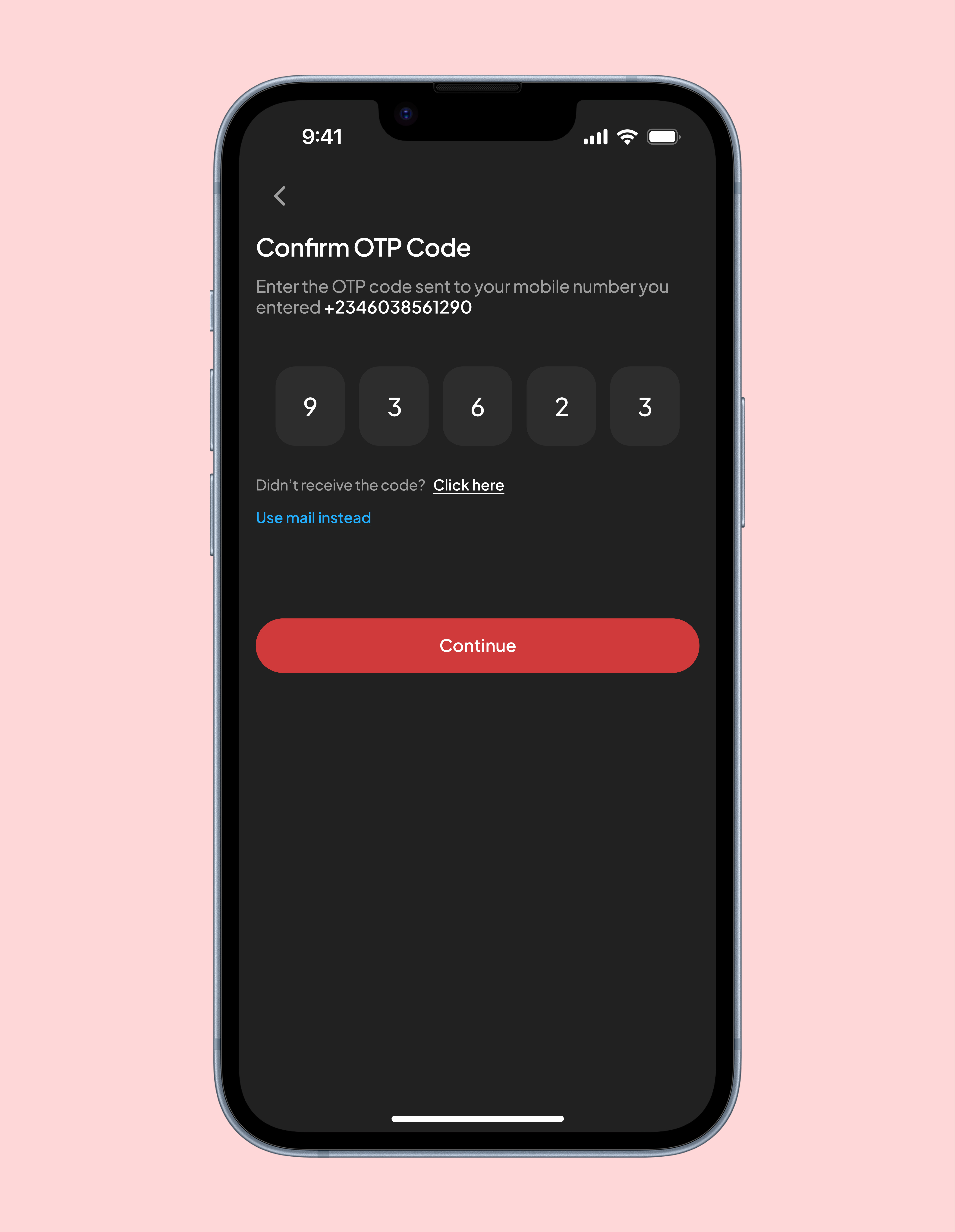 OTP Code Screen aesthetic app code cool dark design email figma font graphic design illustration ios mobile design night otp secure sleek ui ux verification