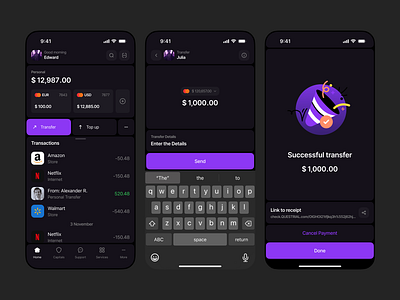 Banking Mobile App app app payment bank banking banking app clean design expenses finance finance app financial fintech mobile mobile app money transaction transfer ui ux