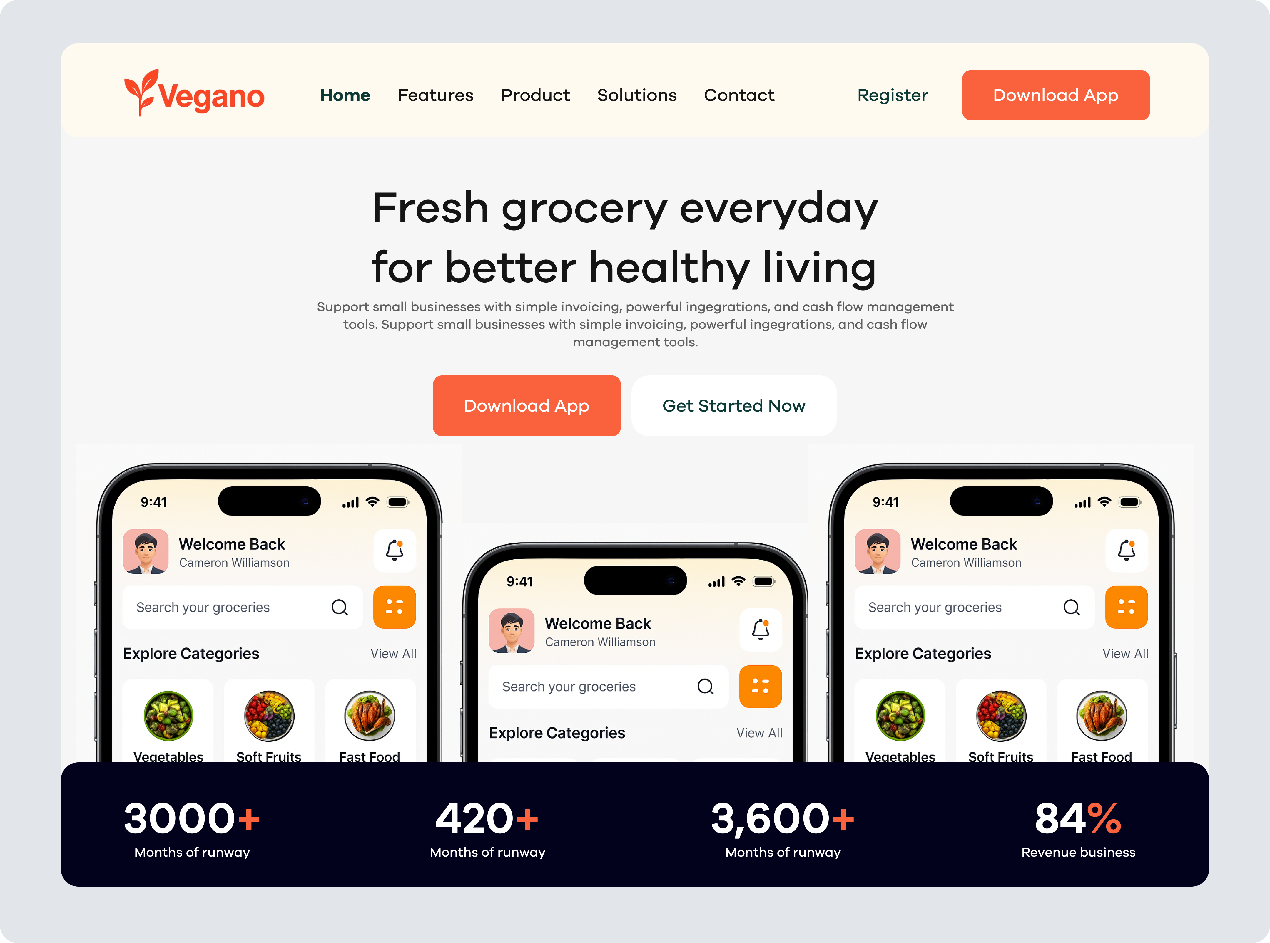 Example of Vegano: Online Grocery Website UI Design