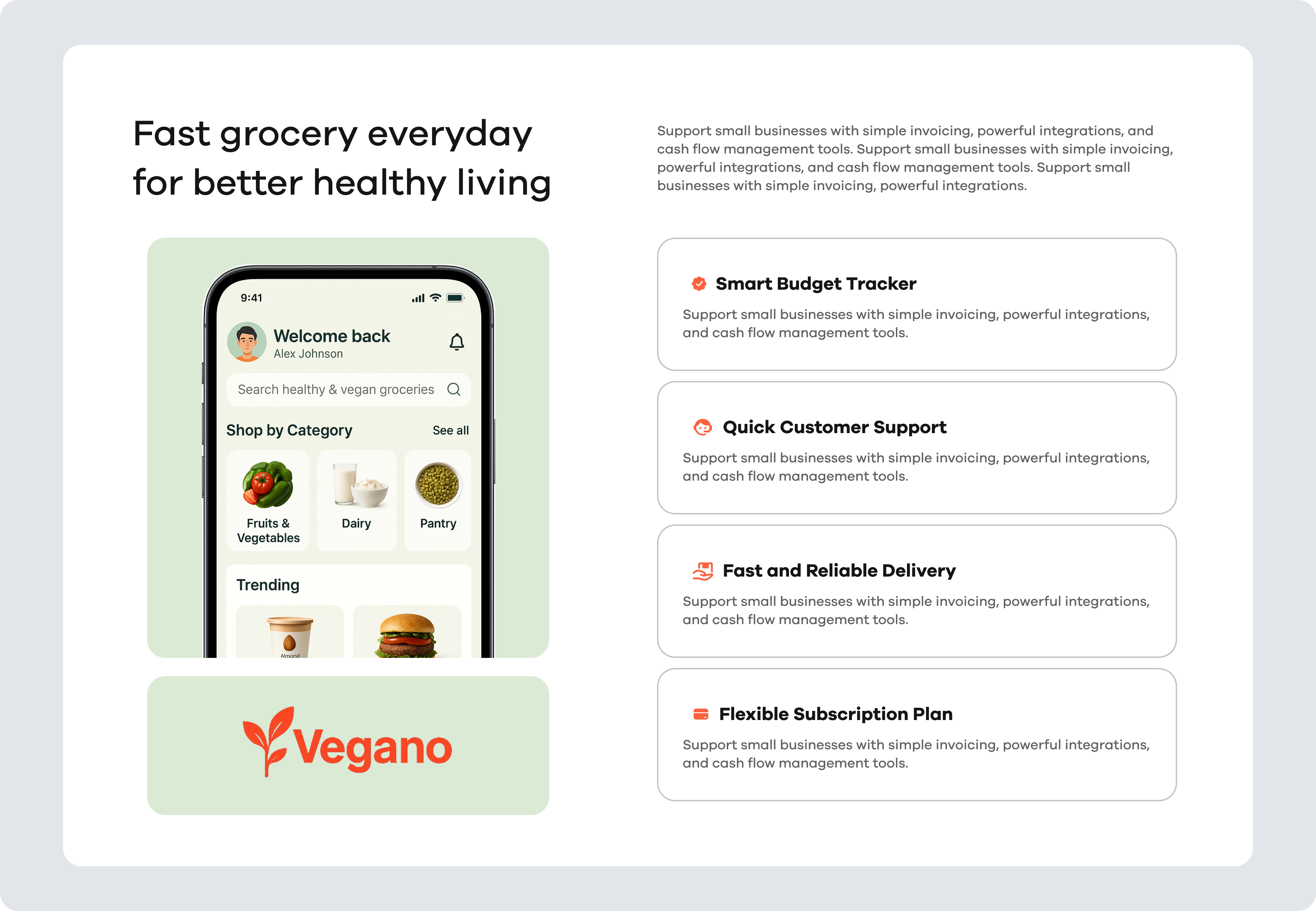 Example of Vegano: Online Grocery Website UI Design