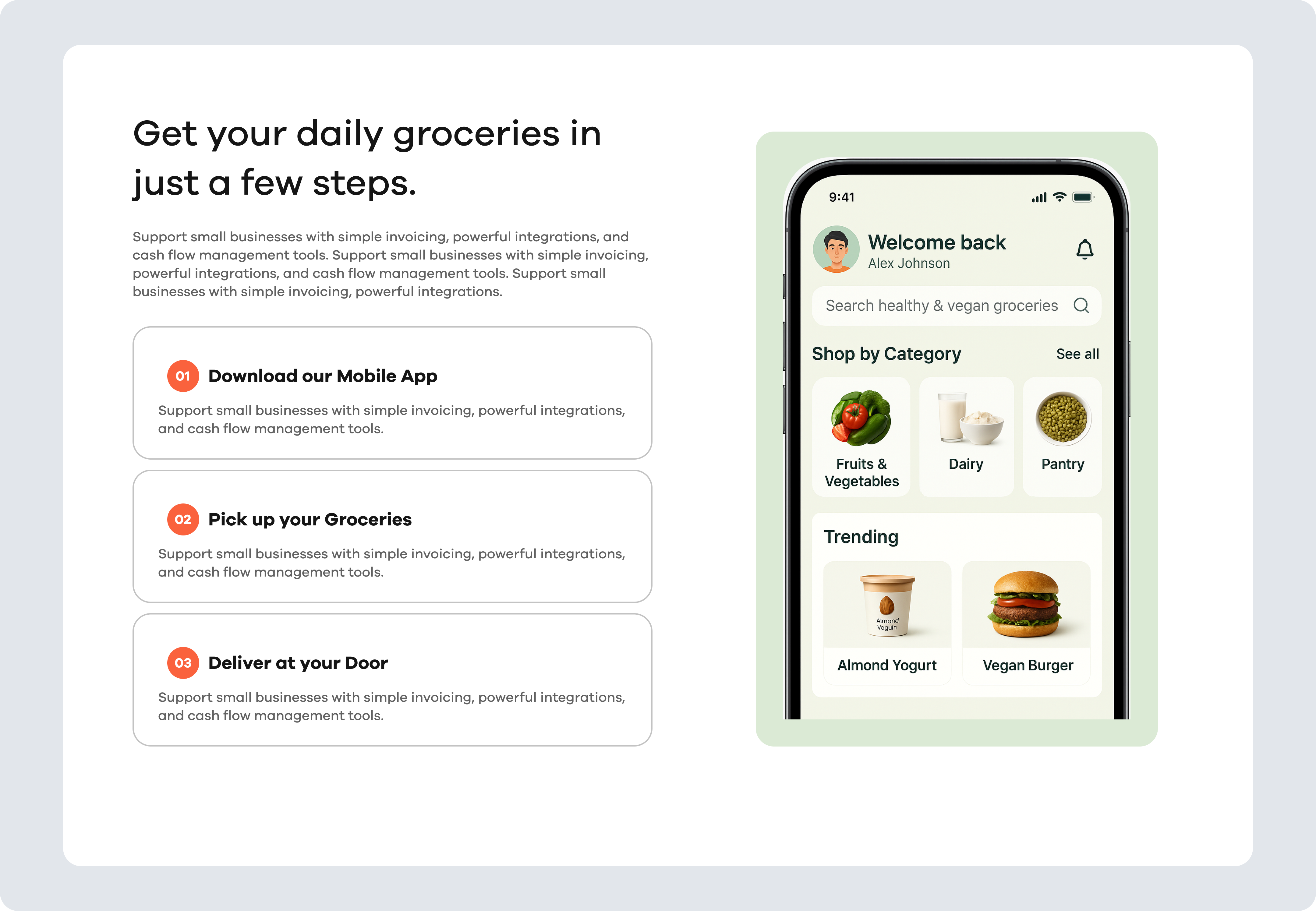 Example of Vegano: Online Grocery Website UI Design