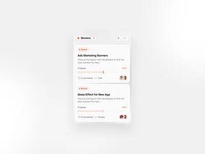 Tasks Mini Widget app clean design glass minimal mobile tasks ui web white