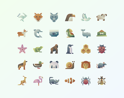 Deco Animals art deco graphic design icons illustration vector