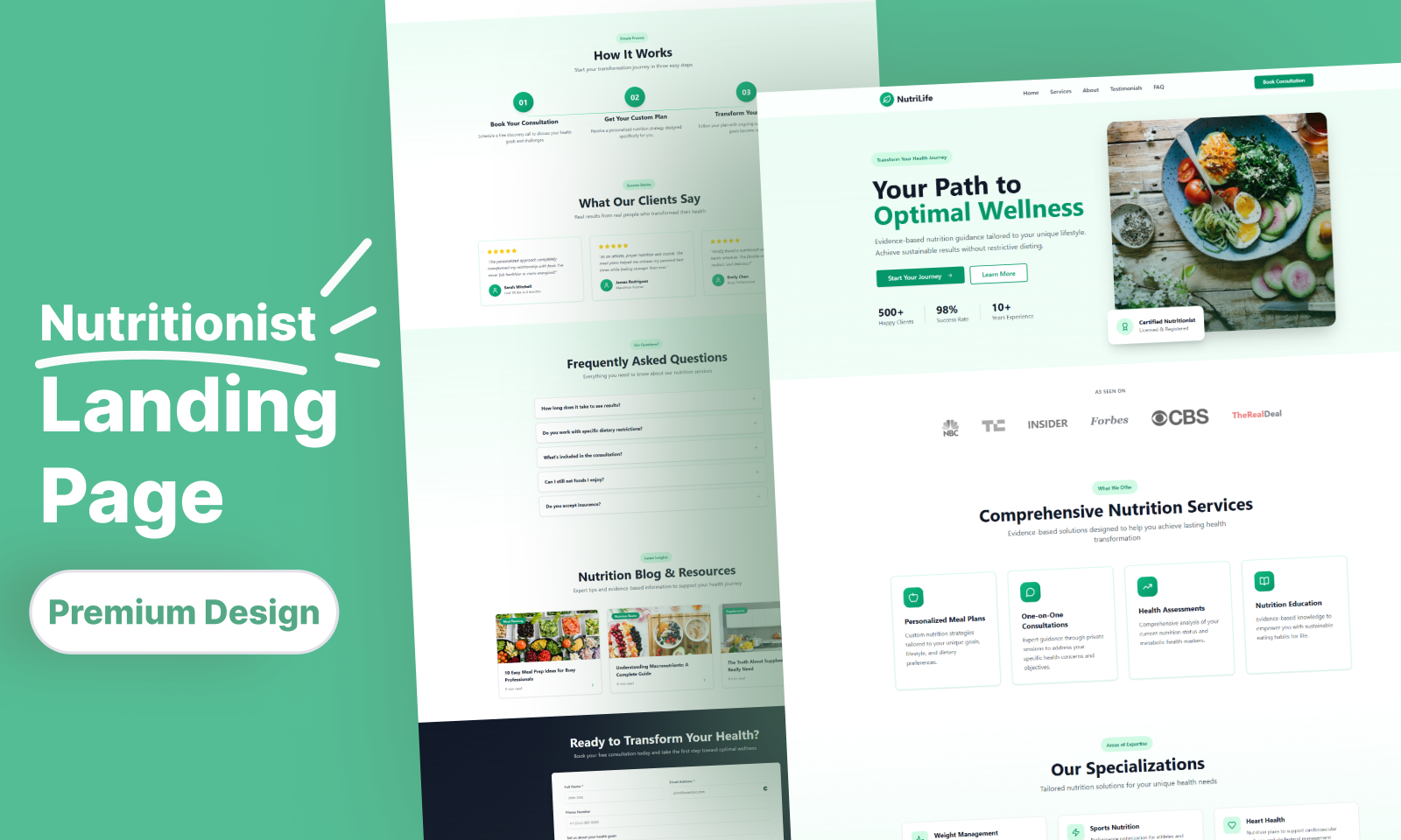 Nutritionist Landing Page Design health website healthcare landing page landing page design medical landing page nutrition landing page nutrition website nutritionist landing page web design website design wellness landing page