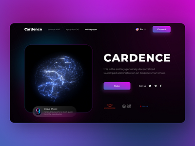 Cardence – WEB3 Decentralized IDO Launchpad UI binance smart chain bitcoin blockchain bsc crypto crypto dashboard crypto design crypto wallet cryptocurrency dark ui defi fintech ido lauchpad neon staking token trade design trading dashboard web3