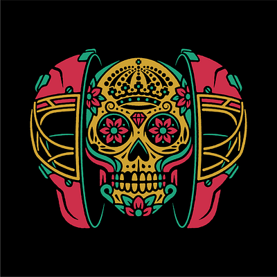 LA Kings 2025 Dia de Los Muertos Apparel dan kuhlken day of the dead dia de los muertos dkng dkng studios geometric hockey illustration la kings nathan goldman skull vector