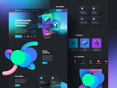 AvenPay – Currency Exchange & Fintech Solutions Website 3d icons atm b2b banking blockchain crypto crypto design currency exchange finance fintech landing page money transfer neumorphism saas virtual ibans web3