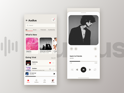 Music Player Mobile App - Light Mode clean interface dashboard interface design light mode minimal interface mobile app modern interface music app music platform music player product design streaming app ui