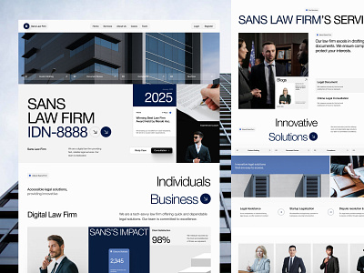Sans Law Firm Company Profile agency business company digital elementor firm framer investor landing law marketing office page profile startup ui webflow website wordpress