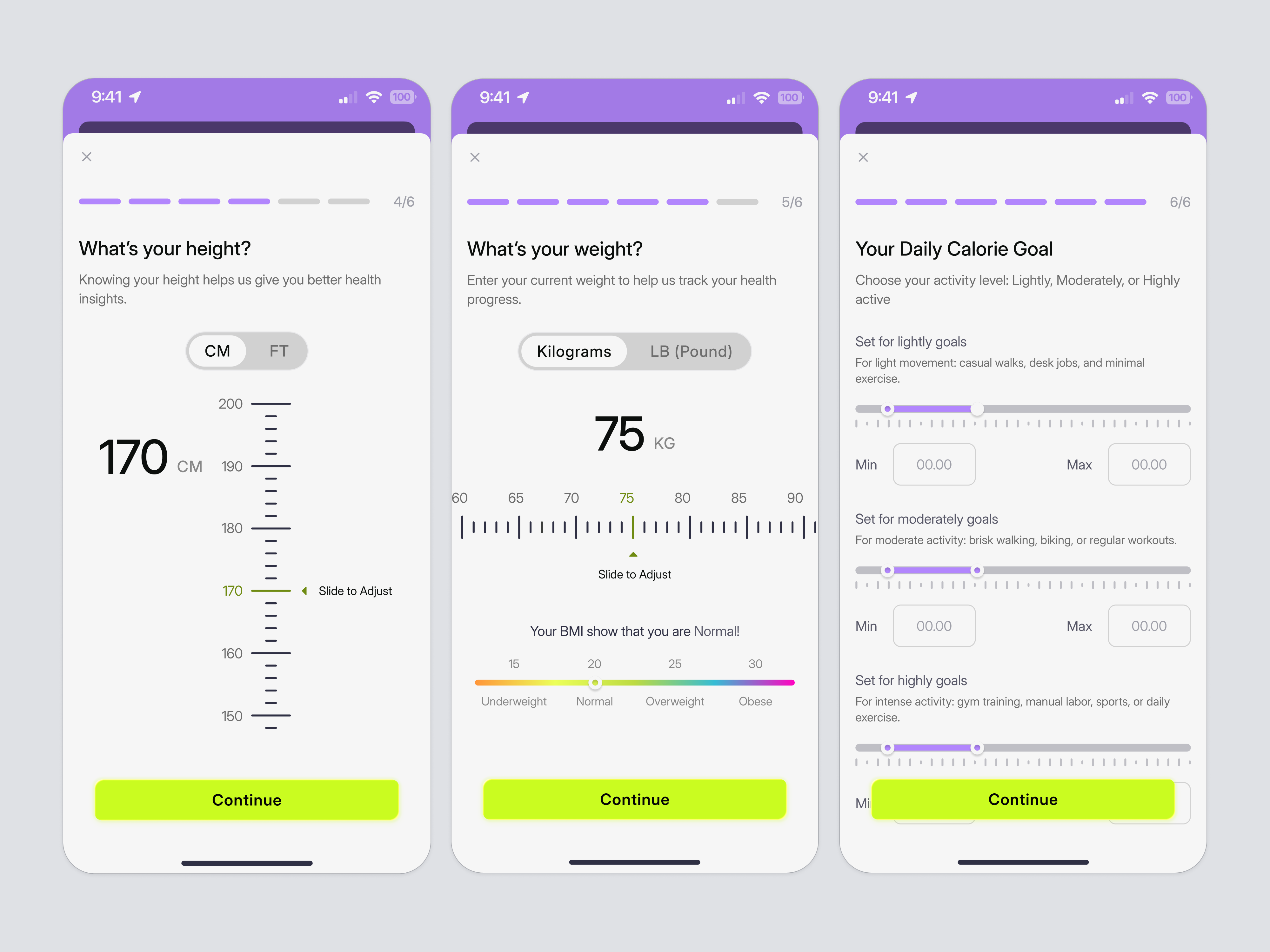 Example of Health Tracker App: Personalized Fitness Setup