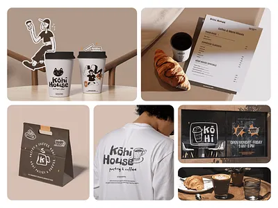 Kohi House Coffee shop and Pastry - Visual Branding bakery brand guide brand identity branding cafe coffee coffee shop cup food graphic design identity logo mascot menu menu design pastry social media stationary store front visual identity