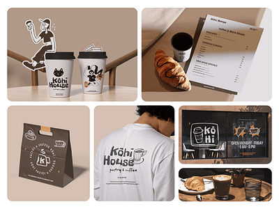 Kohi House Coffee shop and Pastry - Visual Branding bakery brand guide brand identity branding cafe coffee coffee shop cup food graphic design identity logo mascot menu menu design pastry social media stationary store front visual identity