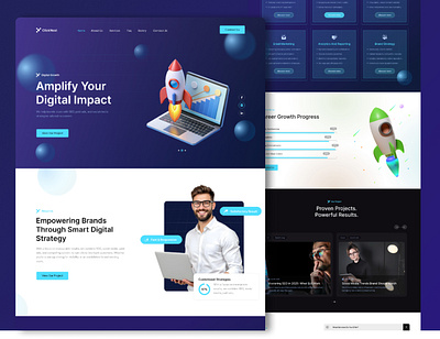Modern Digital Agency Landing Page clean ui creative agency digital agency digital marketing landing page marketing agency marketing website modern design ui ui design uiux ux design web design website design