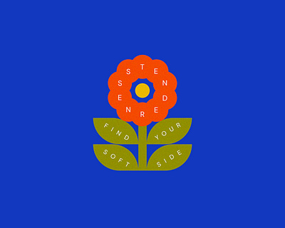 try a lil tenderness ! badge design flower graphic design illustration illustrator tender typography