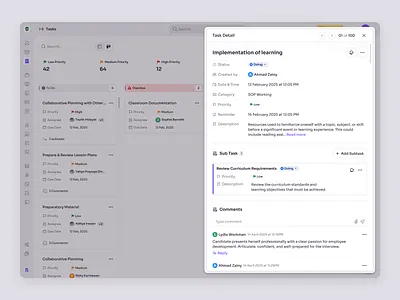 RecruitSmart — Task Detail for School HR Management candidate dashboard education employee management hr management hr platform hr system hrd hrm human resources job product design saas saas design school management task management ui ux web app web design