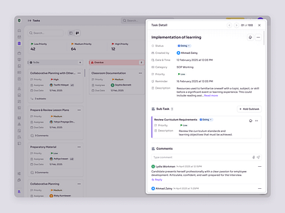 RecruitSmart — Task Detail for School HR Management candidate dashboard education employee management hr management hr platform hr system hrd hrm human resources job product design saas saas design school management task management ui ux web app web design