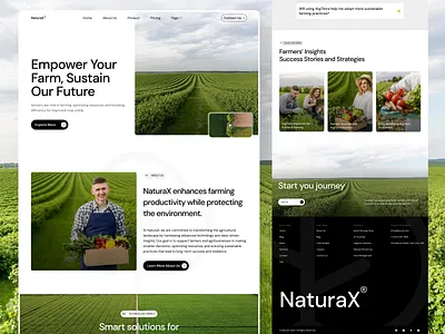NaturaX - Environment Agriculture Website agriculture agriculture business consulting agro technology agronomy environment farm framer green harvest landing page modern farm nature plant web design webflow