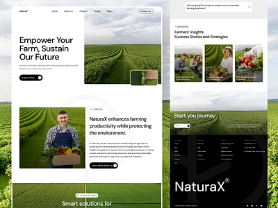 NaturaX - Environment Agriculture Website agriculture agriculture business consulting agro technology agronomy environment farm framer green harvest landing page modern farm nature plant web design webflow