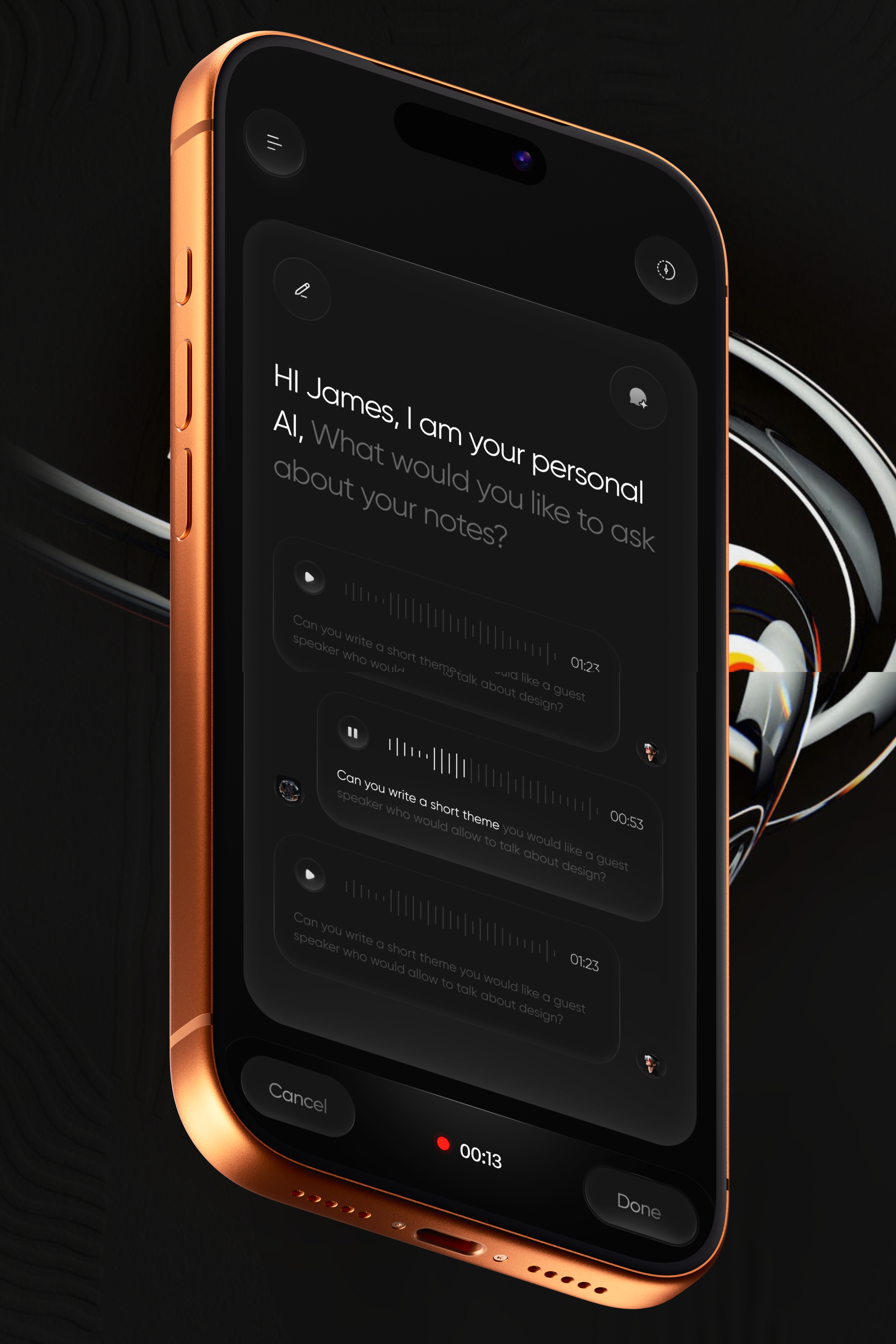 AI Companion mobile app SneakPeak agent ai app applicaiton application apps dark design designer ios iphone minimal ml mobile app mobile application mobile apps ui uidesign ux uxdesign