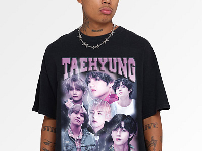 BTS TAEHYUNG TEE - BLACK 3d animation brand identity branding branding agency design graphic design illustration logo logofolio motion graphics packaging stationery ui