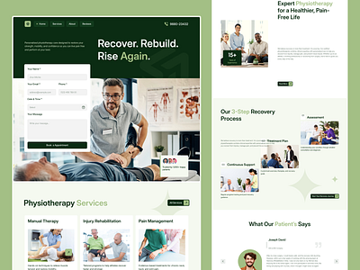 Physiotherapy Website Design chiropractic consultation healthandwellness healthcare landing page medicare website osteopathy physical therapist physiotherapy physiotherapy landing page physiotherapy website pixelean sahin mia therapy website ui ui design uiux user interface web design wellness website