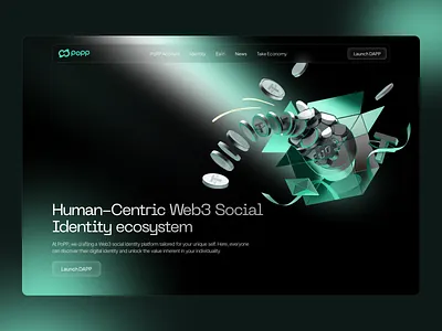 Web3-Powered Social Identity Ecosystem Website Design blockchain ux crypto crypto ui crypto website cryptocurrency dappdesign defi identitydesign tokenizedidentity ux web design web3 design website