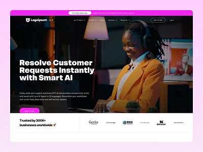 AI Service Landing Page ai agent ai assistant ai design ai operator ai platform ai website artificial intelligence chatgpt customer service homepage landing page landing page design neural network saas ui design ux design web design website website design