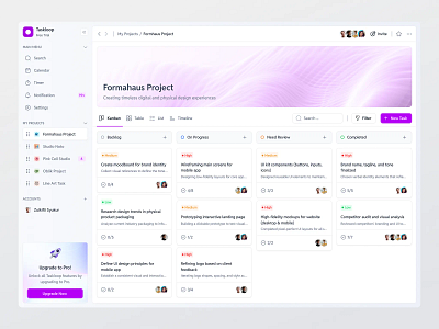 Taskloop (Task Management) - Motion Design admin panel clean design dashboard design employee hr hr management human resources minimalist modern design task management task tracking time management ui uidesign uiux ux uxdesign web design website