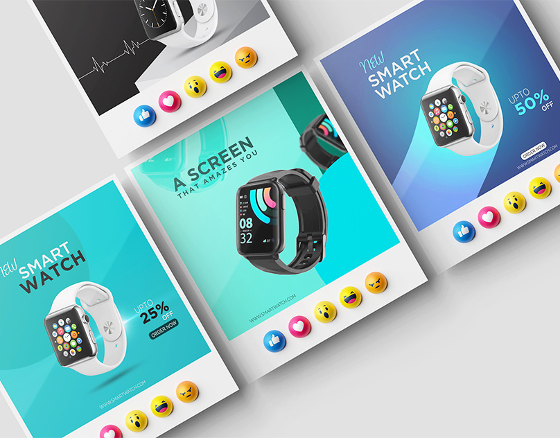 Smartwatch – Social Media Post Design digital marketing facebook post design gadget branding instagram post modern design product promotion smartwatch design social media post tech poster wearable tech