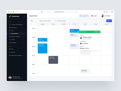 Modern SaaS Scheduling Appointment Dashboard Design ai ai saas appointment chatbot dashboard design dashboard ui minimal saas saas ai saas design saas web application schedule ui ui design uiux uiux design web app web app design web application design whatsapp chatbot
