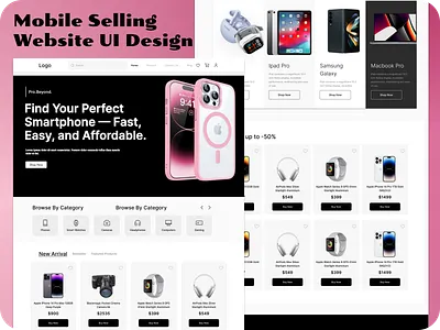 Mobile Selling Website UI Design clean ui digital store ecommerce design electronics website figma design gadget store minimal design mobile commerce mobile shop mobile website modern web design online marketplace online shopping product page design product showcase responsive website smartphone store tech store ui ux design web interface