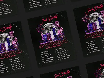 Josh Dally - USA Tour Poster apparel branding calligraphy design graphic design illustration logo merch design poster tour poster tshirt design typography