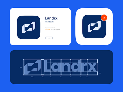 Landrx -Real Estate App Design. architecture logo branding building logo construction construction logo house logo identity logo logo design logo icon modern logo real estate logo realty logo visual identity