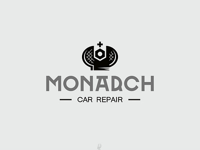 MONARCH auto automobile car craft crown logo minimalism monarch repair screw services spanner wrench