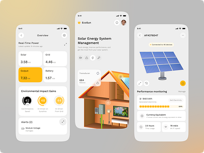 Solar Energy Consumption Monitoring App app bar chart dashboard data design digital energy insight live metric mobile monitoring performance smart solar ui ui design uiux ux