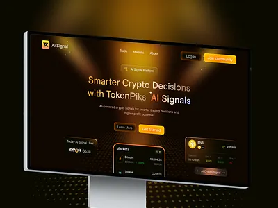 TradexIQ — AI-Powered Financial Insights landing page and mobile behanceportfolio crypto dashboard cryptoapp cryptosignal cryptotrading dark mode ui fintechdesign landing page mobileappdesign modern ui tokenpiks tradingappui uidesign web landing page