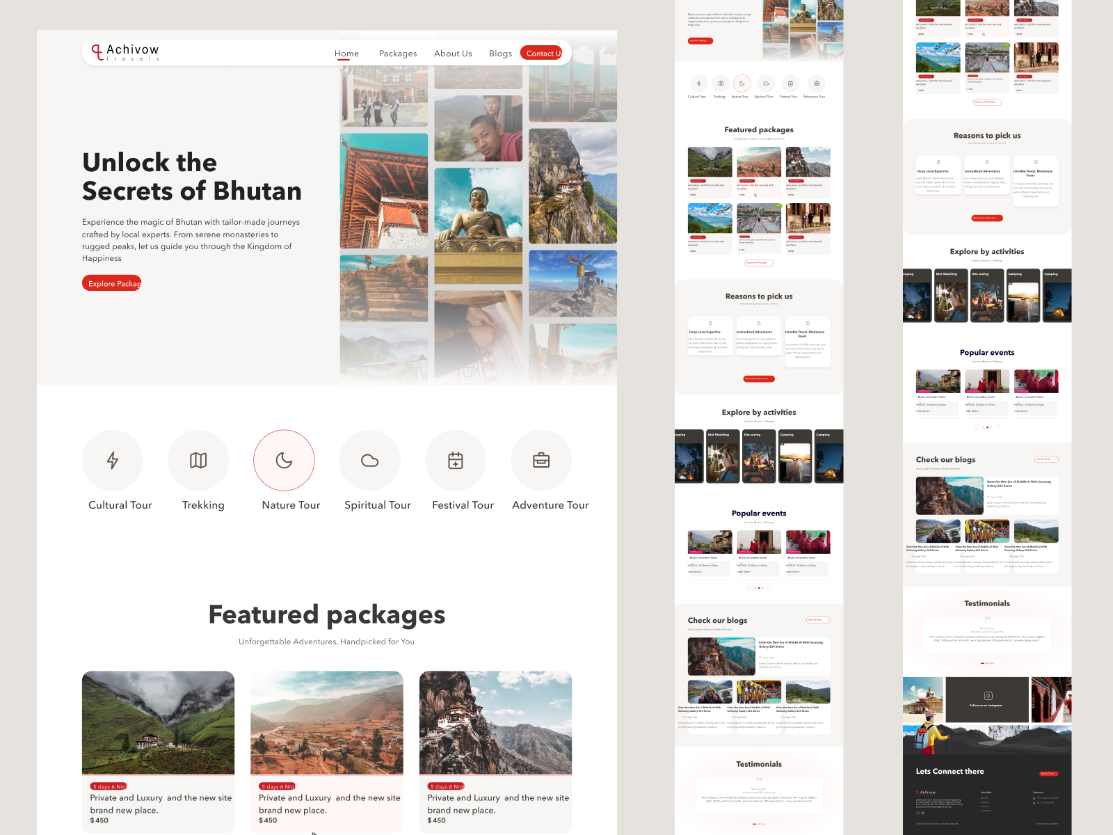 Travel agent website figma landing landing page luxury trave agent travel