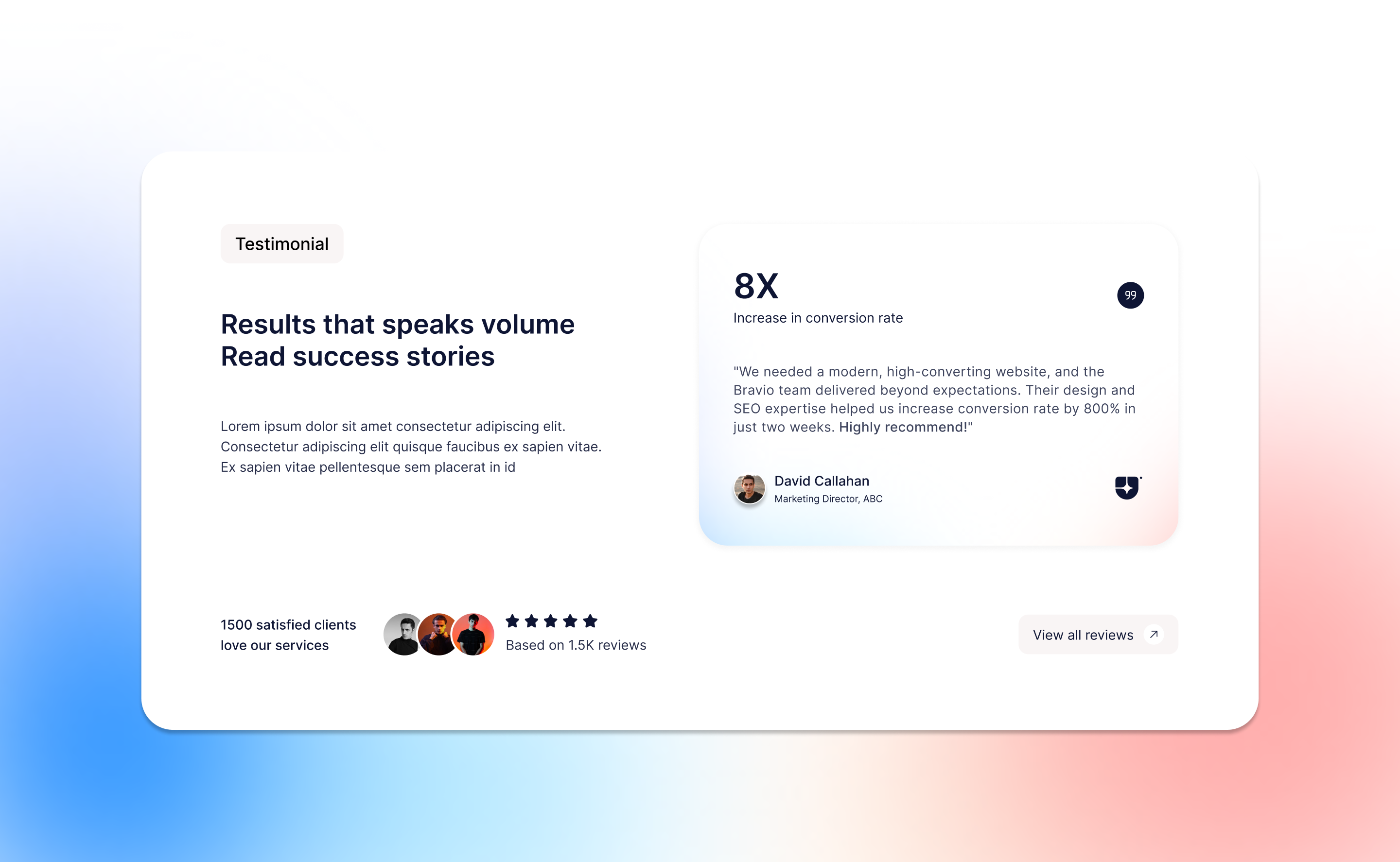 Testimonial Section💬 saas testimonial ui design website