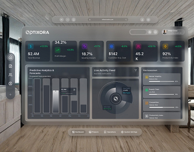 Optixora VR Dashboard Design analytics dashboard business dashboard dashboard design dashboard design system dashboard interface dashboard kit dashboard ui futuristic vr dashboard modern web octopi digital octopi digital llc saas dashboard ui ui design uiux virtual reality dashboard vr dashboard vr ui design web design