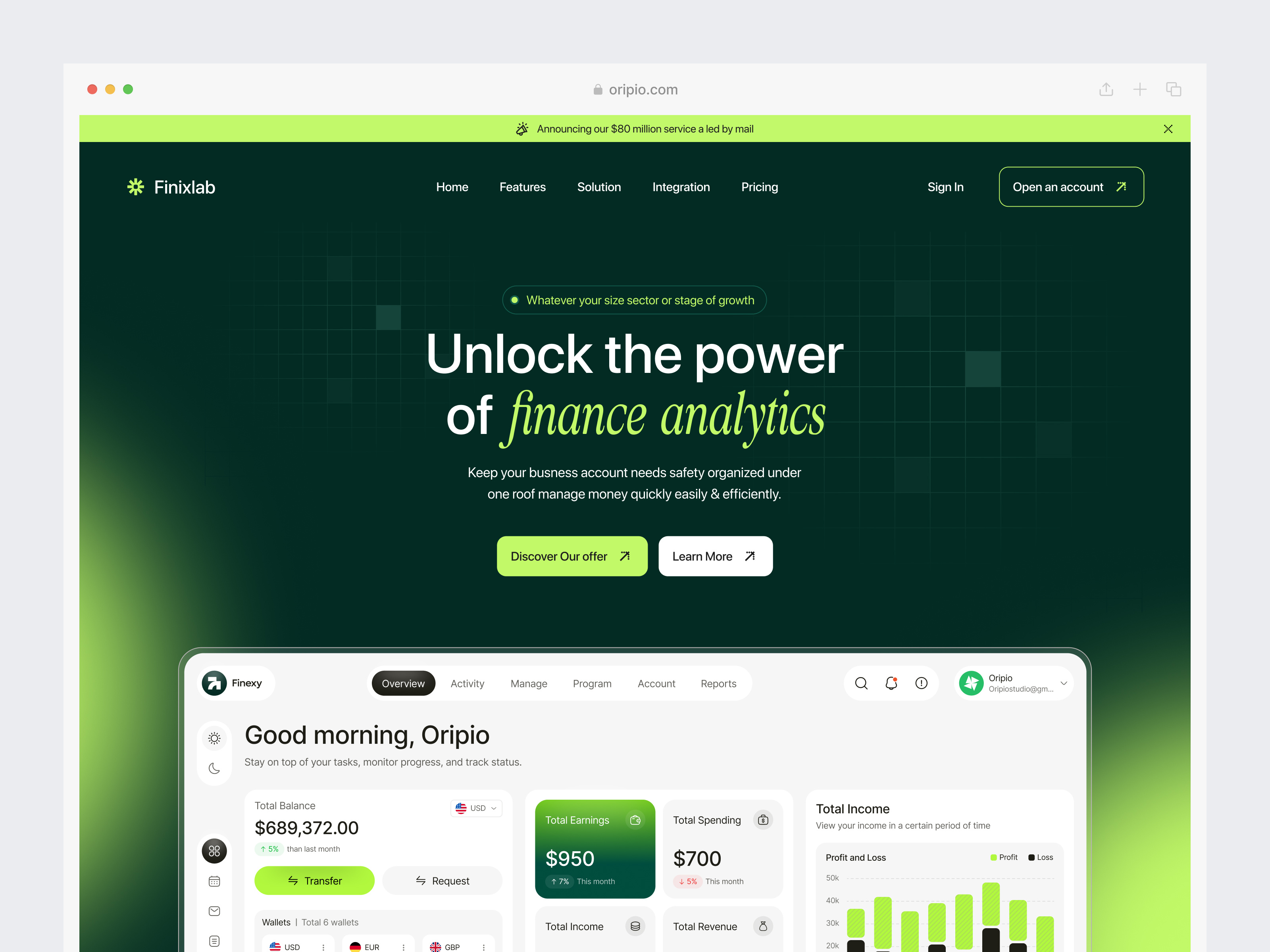 Example of Framer Landing Page Design + Development